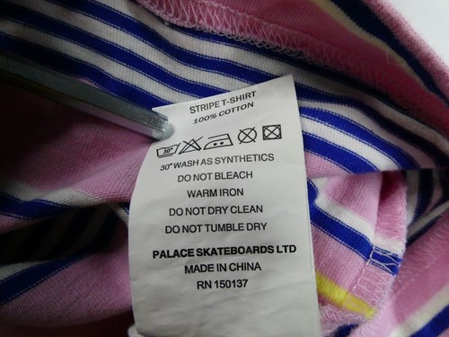 Palace rosa gestreiftes T-Shirt, Größe Large (L), (2023), neu mit Etikett, selten - Bild 10 von 14
