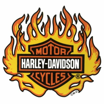 Harley Davidson Aufkleber Modell Bar & Shield Flame 14,0 cm x 15,5 cm für Innen