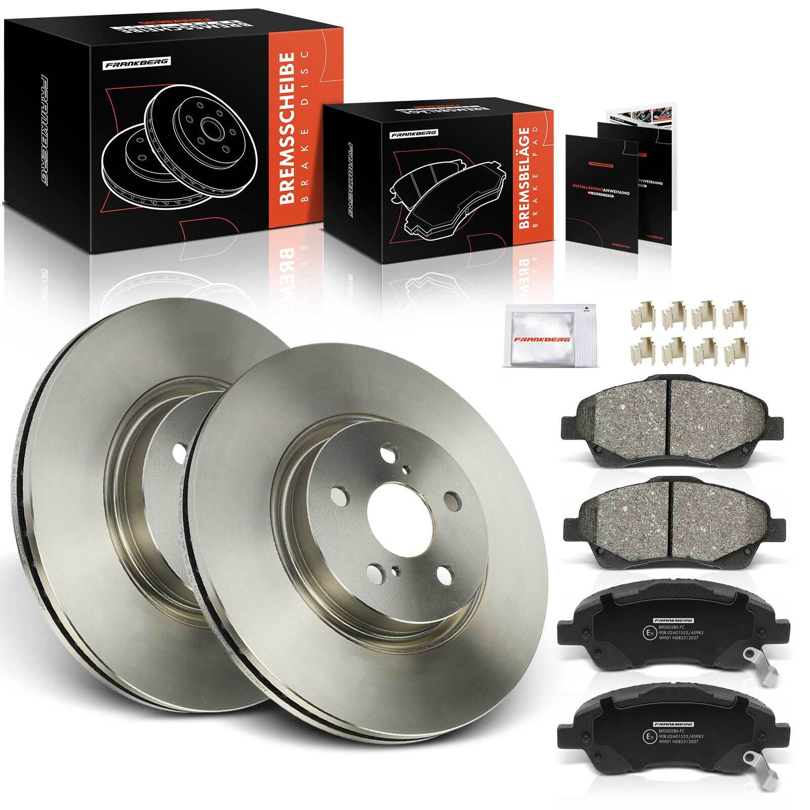 Frankberg Front 295mm Brake Discs & Brake Pads for Toyota Avensis _T25_ 03-08