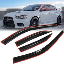 For 2008-2017 Mitsubishi Lancer JDM 3D Wavy Mugen Style Window Vent Visor Guards
