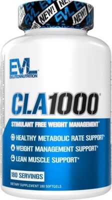 EVL EVLution Nutrition, CLA1000, Stimulant Free Weight Management, 180 Softgels