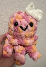 Amigurumi Crochet Plush, Handmade Pink/Orange Multi-color Jellyfish SUPER SOFT