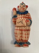 Hard Plastic Vintage Howdy Doody Toy Figure Clarabell Clown Clara Bell 4 Inches