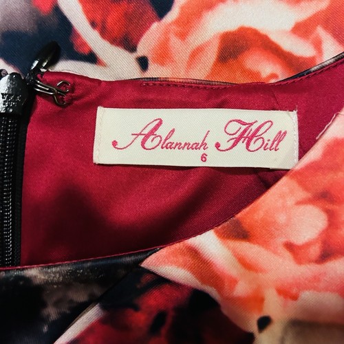 Alannah Hill Sleeveless Rose Floral Satin ‘Get Cracking’ Pencil Dress Size 6 - Picture 7 of 10