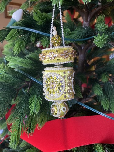 June Zimonick Light Green Brilliant 3 Tier Ornament Crystals Metal Accent - Picture 10 of 12