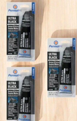 3 Pack Permatex ULTRA BLACK Maximum Oil Resistance RTV Silicone Gasket Maker 