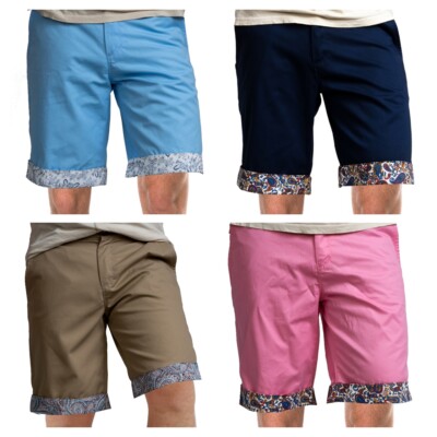 ''RUSSELL & GILES CHINO SHORTS MIT DESIGNER PAISLEY BORTE HERREN GRÖSSE 30'''' bis 42''