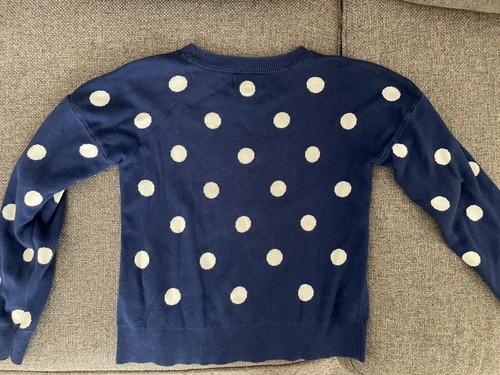 Super Cute DISNEY GIRL'S GAP KIDS BLUE POLKA DOT MINNIE MOUSE SEQUIN BOW XL 12 - Picture 2 of 9