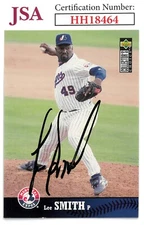 Lee Smith signed 1997 Upper Deck Collectors Choice On Card Auto #390 Expos - JSA