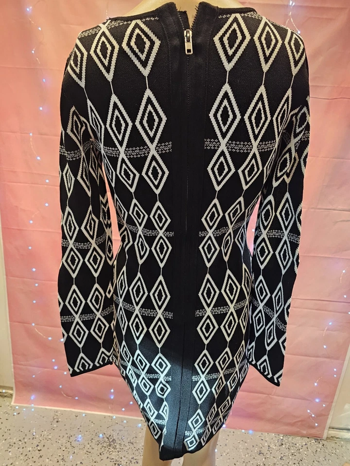 Badgley Mischka Belle длинным рукавом эластичной коктейльное платье XS - Изображение 3 из 4