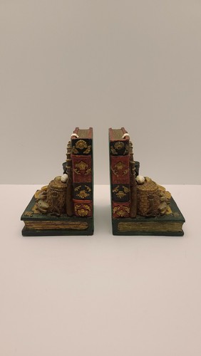 Gone Fishing Oars Creel Fly Fishing Rod & Reel~Set of Bookends~Figi Graphics~H16