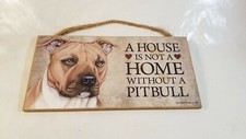 Pit Bull Dog Sign Plaque 9.75" x 4.85" House Home