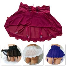Garter Black Women Stocking Suspenders Garter Belt Lace Mesh Skirt