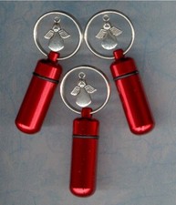 Red,Small Urn,Keepsake Urn,Cremation Urn,Key Chain Urn,Mini Urn, Angel Charms