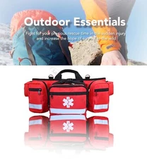 First Aid Kit Medi-cal Bag For Hiking Travel Home Emergency Treatment Case Red