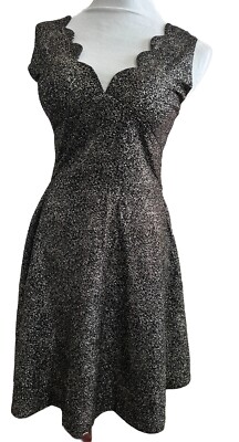 Aqua Black And Gold Metallic Dress Size Medium NWT AZ-651728 | eBay