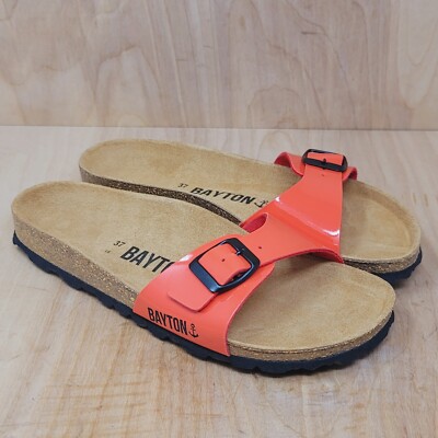 Bayton Women's Slide Sandal - Glitter Criss-Cross Straps, Cork Bottom, Wide Strap Design - View #7