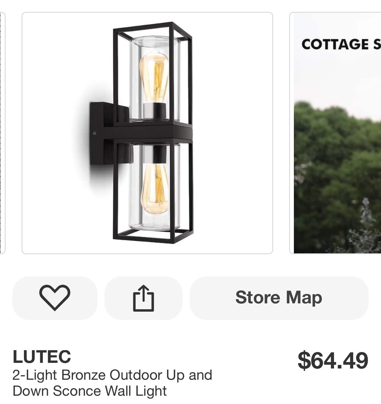 LUTEC 2-Light Bronze Outdoor Up and Down Sconce Wall Light | eBay