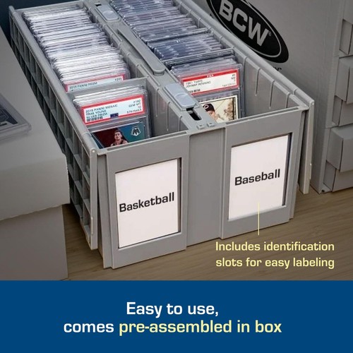 2row Graded Collectible Card Bin Gray | Stackable Acidfree Plastic Trading Card - Picture 4 of 5