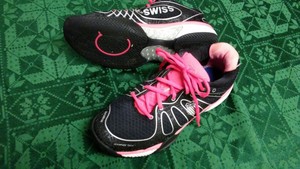 black and pink k swiss