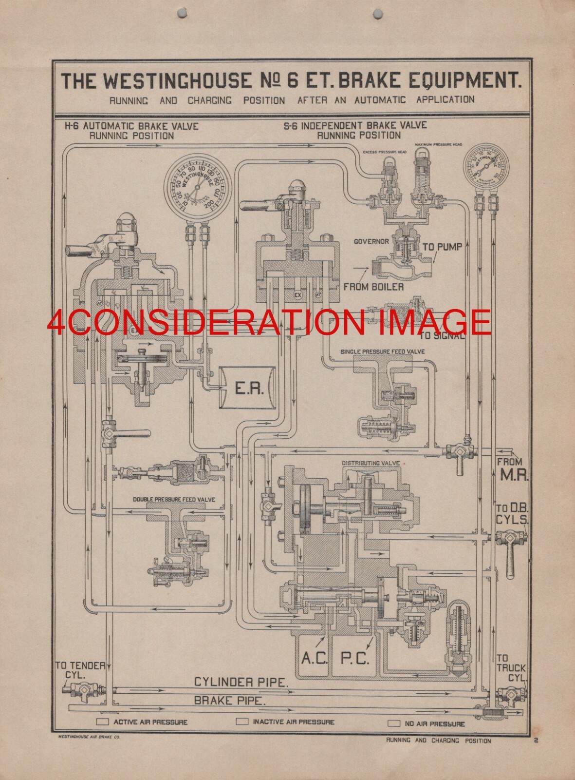 Westinghouse Rare 1930 No 6 ET Brake Equipment Instruction