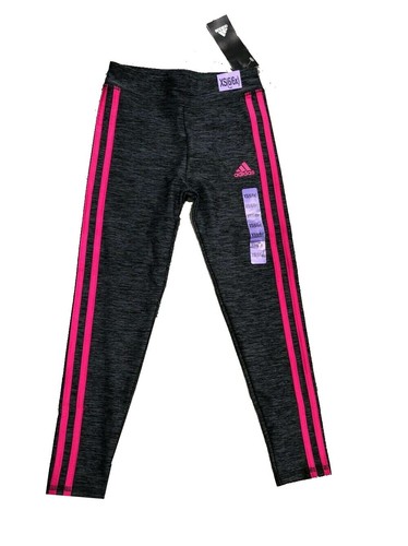 Adidas Youth Girls 3 Stripe Tights Athletic New - Picture 8 of 8