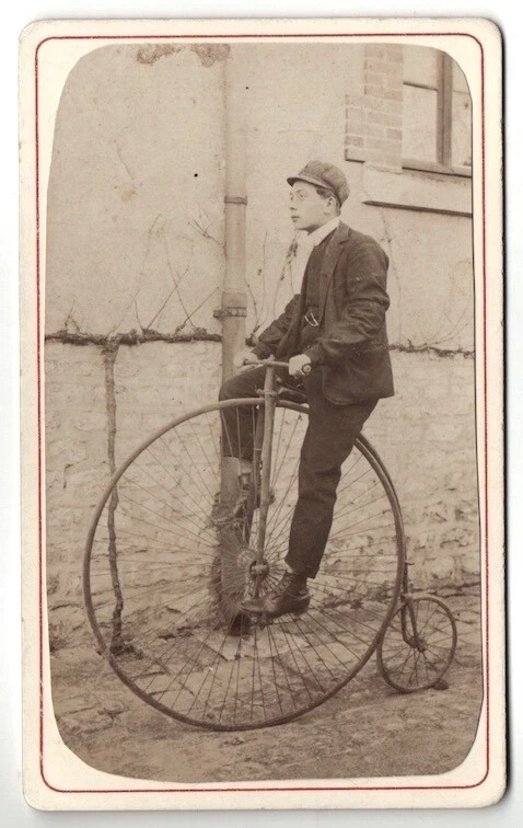 v lo grand bi photo cdv c. 1890 un cycliste Cyclisme sport