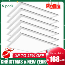 6 Pack 2x2Ft LED Panel Light Drop Ceiling Flat Panel Recessed Troffer Fixtures