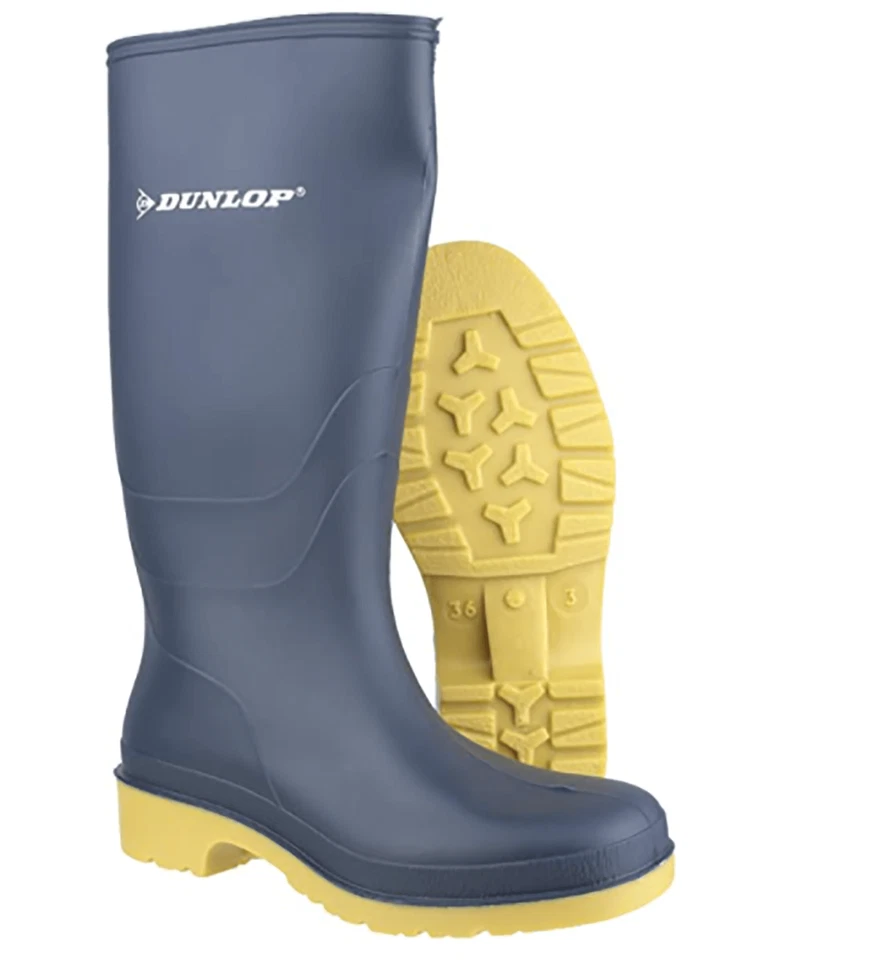Botas aburridas para niños niñas Wellingtons Dunlop impermeables azules junior