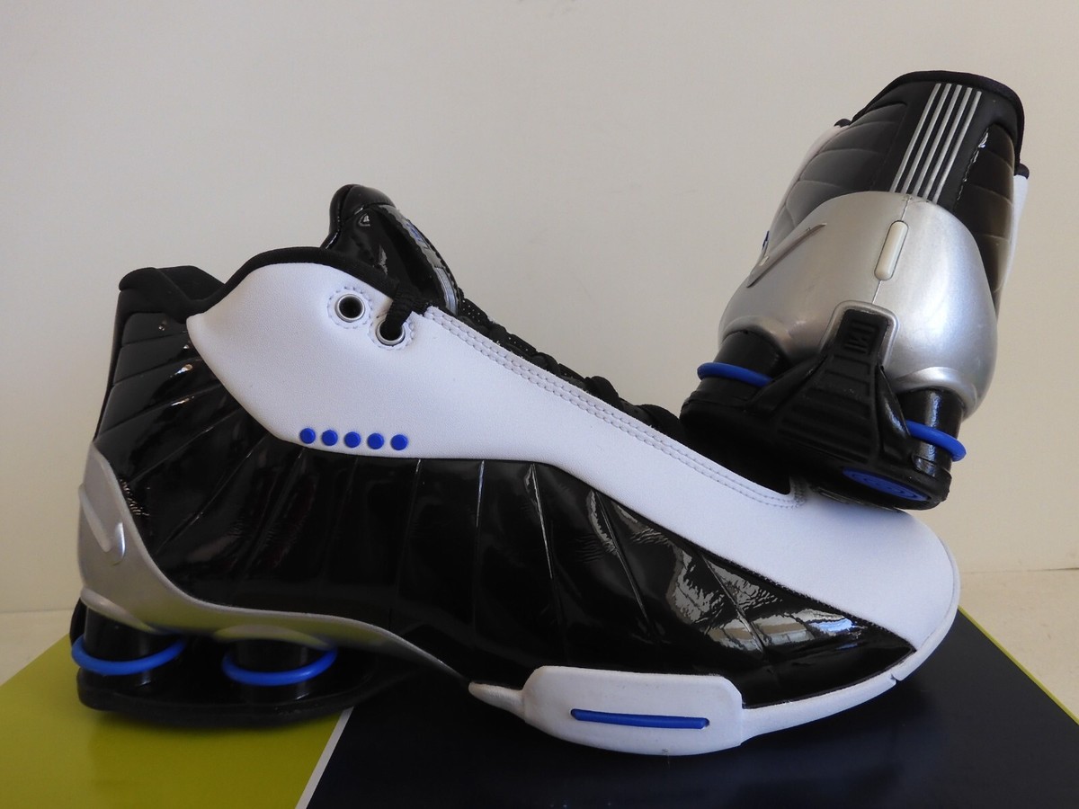 NIKE SHOX BB4 WHITE-BLACK-RACER BLUE SZ 8.5 RARE 2020! [AT7843-102