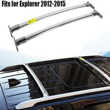 Se adapta a Ford Explorer 2011-2019 barra transversal de acero inoxidable rieles de cremallera 2 piezas