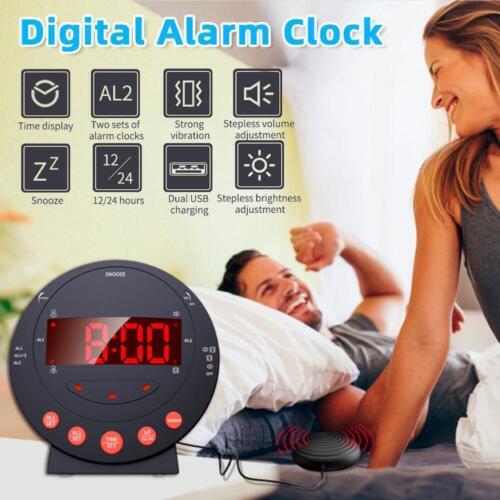 Super Loud Alarm Clock Vibrating Alarm Clock for Heavy Sleepers with Bed Shaker - Picture 2 of 14