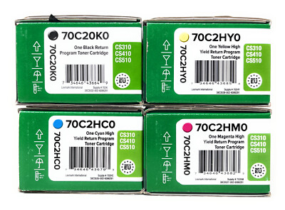 LEXMARK 702 4 Original Toner Black Cyan Magenta Yellow CS310N/CS410DN/CS510DE