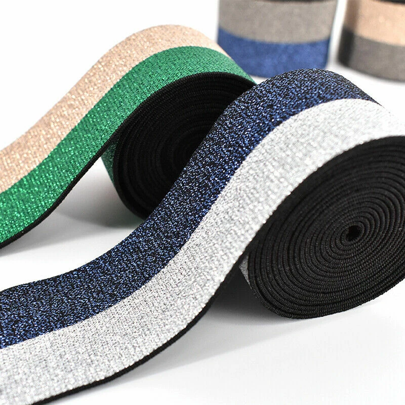 5 Metri Fascia Elastica Elasticizzato Cinturino Fai Materiali Cucito Craft Due - Immagine 2 di 4