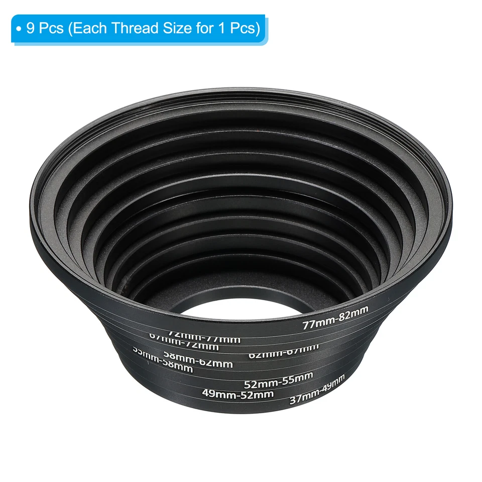 Paquete de 9 anillos de configuración de lentes de cámara adaptador de filtro de lentes accesorios de anillos de aumento Foto 3 de 4