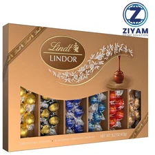 Lindt LINDOR Deluxe Assorted Chocolate Candy Truffles Gift Box,15.2 oz FULL SIZE