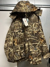 New Ducks Unlimited Camo Coat Jacket Men's Sz XL Whitewater Rain Blocker Hood