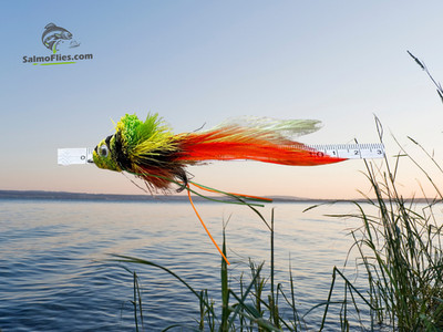   3er Set: NEU Swimming Frog Diver Streamer (Orange/Grün) | Haken #3 | Mit Krau