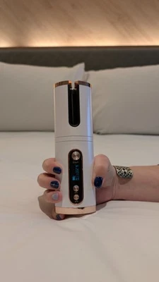 CKEYIN Automatic Rechargeable Cordless Hair Curler Curling Iron, USB Ceramic