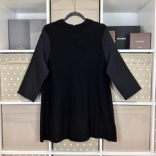 COS A Line Jumper Top Medium Black Zip Back Wool Blend Knit Minimal