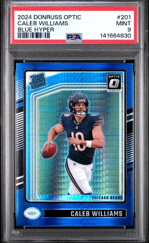2024 PANINI DONRUSS OPTIC BLUE HYPER #201 CALEB WILLIAMS PSA 9