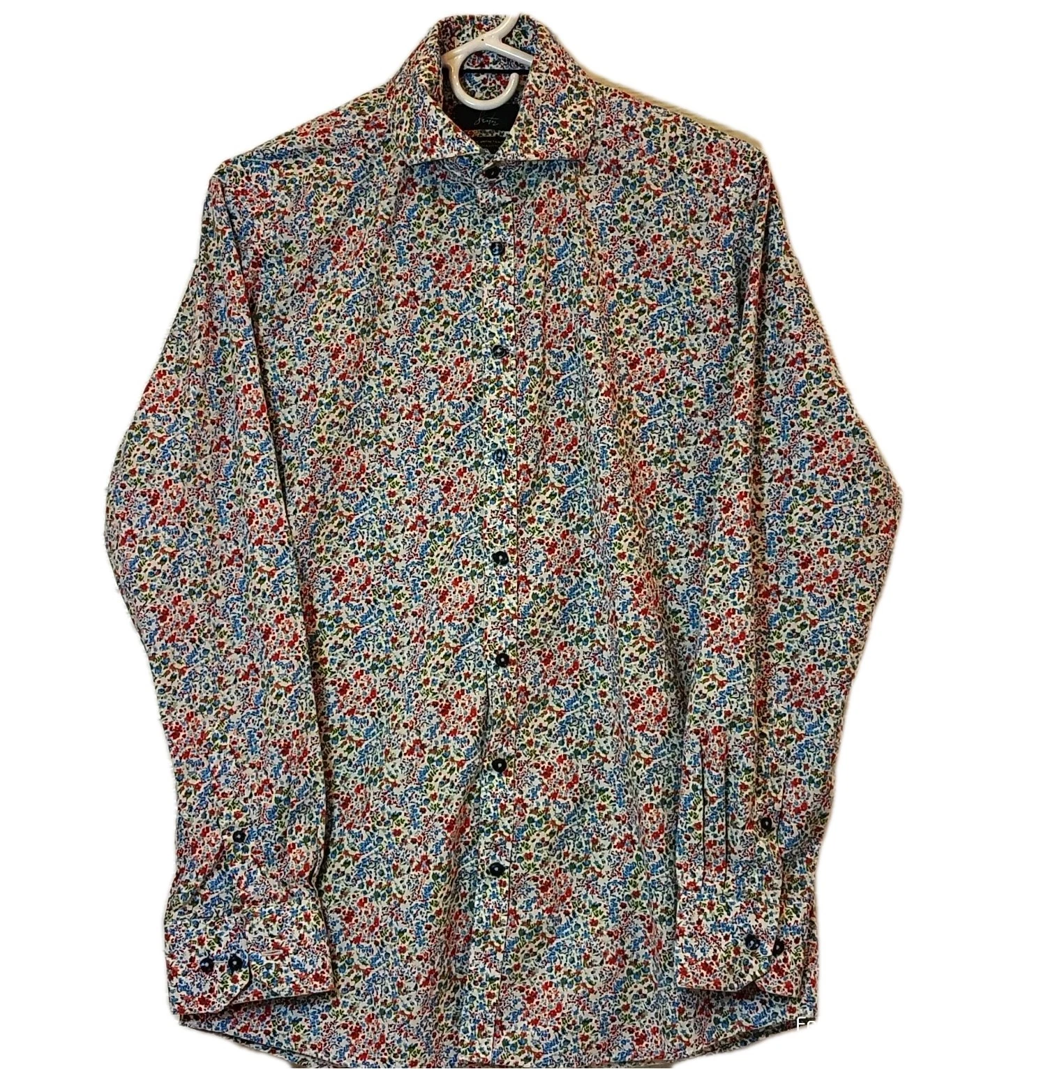 Suitor Easy Care Fitted Floral Print Long Sleeve Button Up Men 38-14 1/2 /32