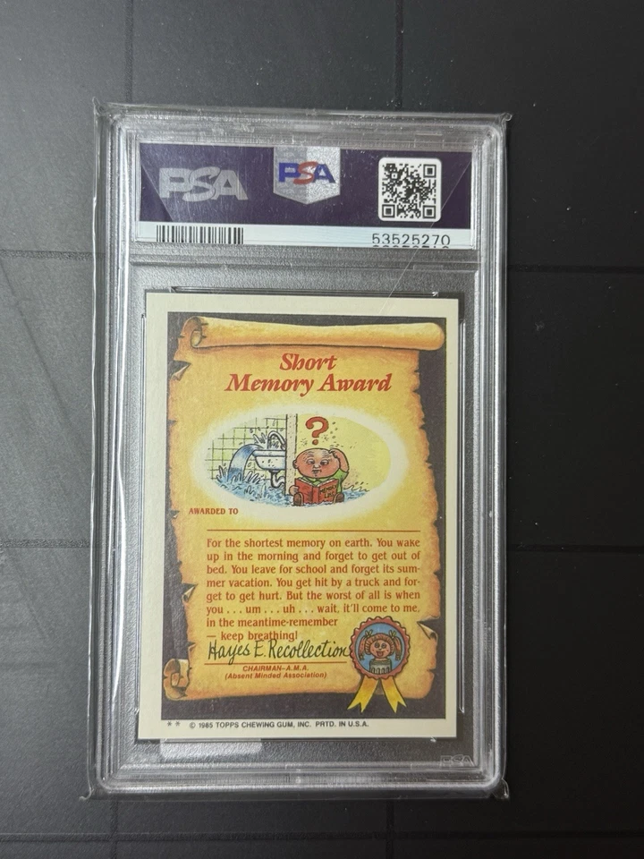 1985 Garbage Pail Kids Series 2 GPK OS2 65a SHRUNKEN ED GLOSSY PSA 9 MINT - Image 2 of 2