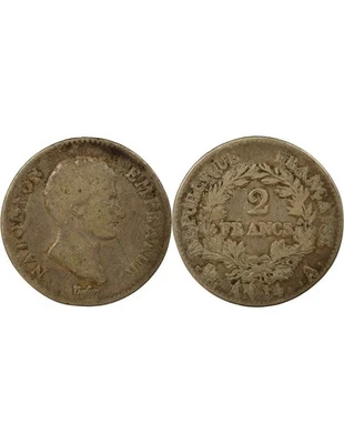 France Napoléon I - 2 Francs Argent, Cal. Révolutionnaire - An 14 A Paris - Photo 1/3
