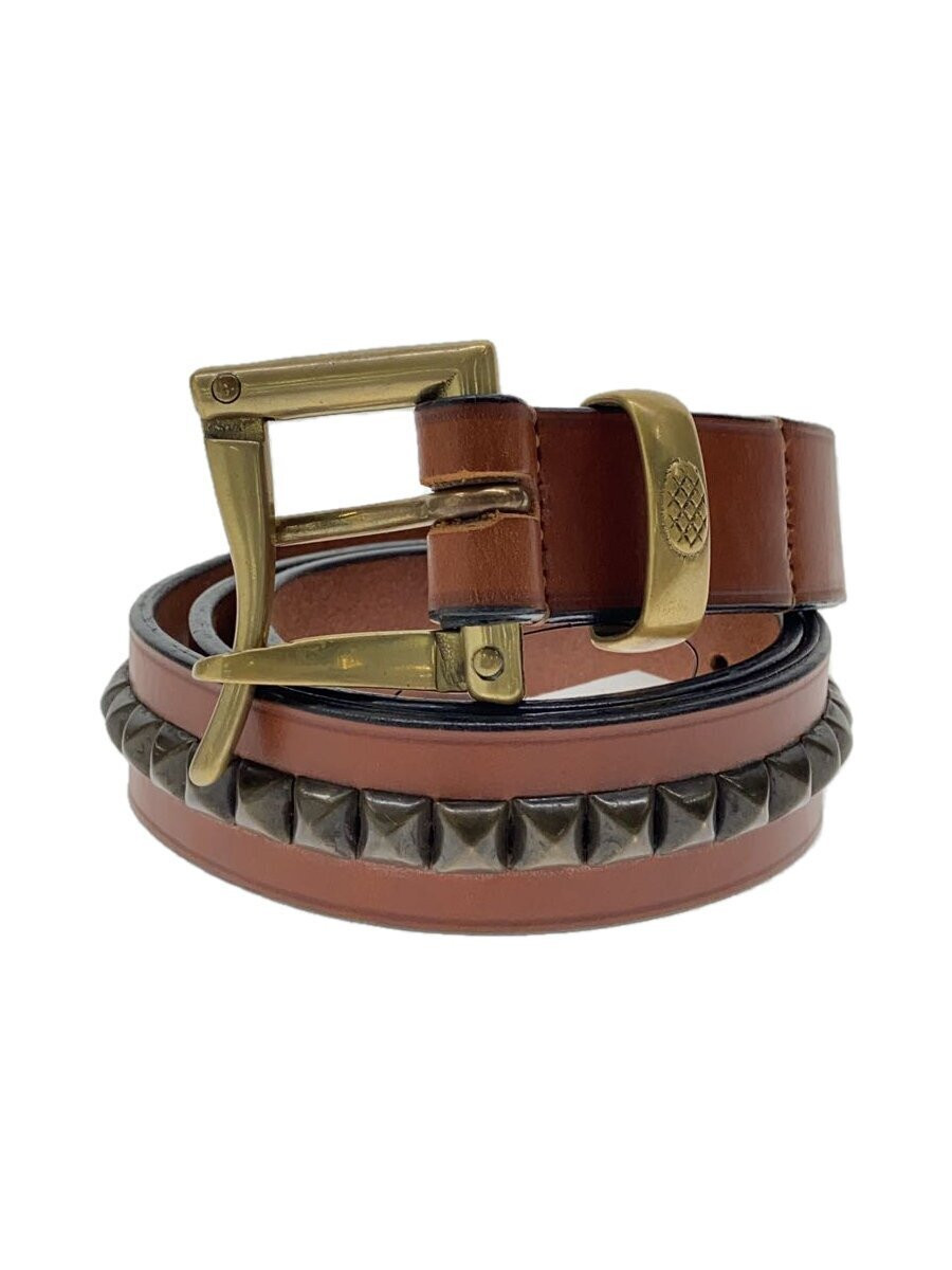 Men's Brown Leather Needles Belt for Stylish Wear