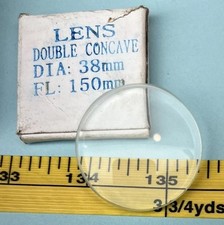 Lot of 3 Double Convex Lens, 150mm Focal Length, 1.5" 38mm Diameter - United