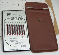 Vintage Manual Baby Calculator with Stylist and Case