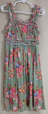 Girls Dress By Matilda Jane The Island Emilia Size8 In Green With Floral Pattern
