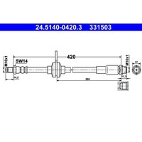 Bremsschlauch ATE 24.5140-0420.3 FüR Ford C-Max II Grand Focus III
