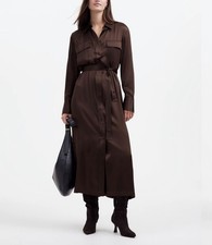 Madewell Silk Belted Midi Shirtdress Size S